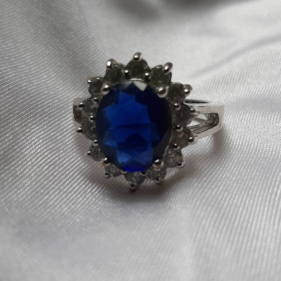 Blue jeweled ring - Picture 4 of 7